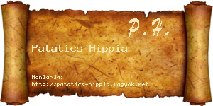 Patatics Hippia névjegykártya